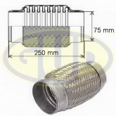 Гофра глушителя 75x250