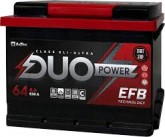 Аккумулятор DUO POWER EFB 64-3-R 64Ah 630A (R+) 242x175x190 mm